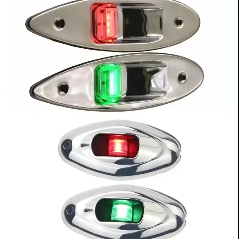 Poer 2 luces LED de señal de barco de 12 V, impermeables y resistentes a la corrosión para yates marinos