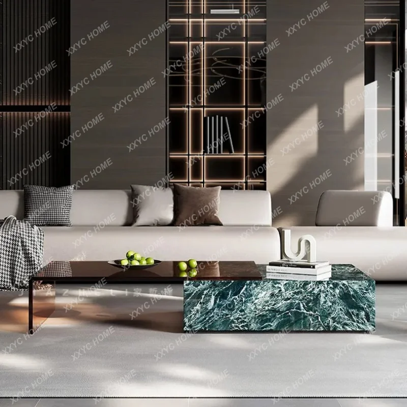 LModern simple living room coffee table villa square coffee table high-end coffee table