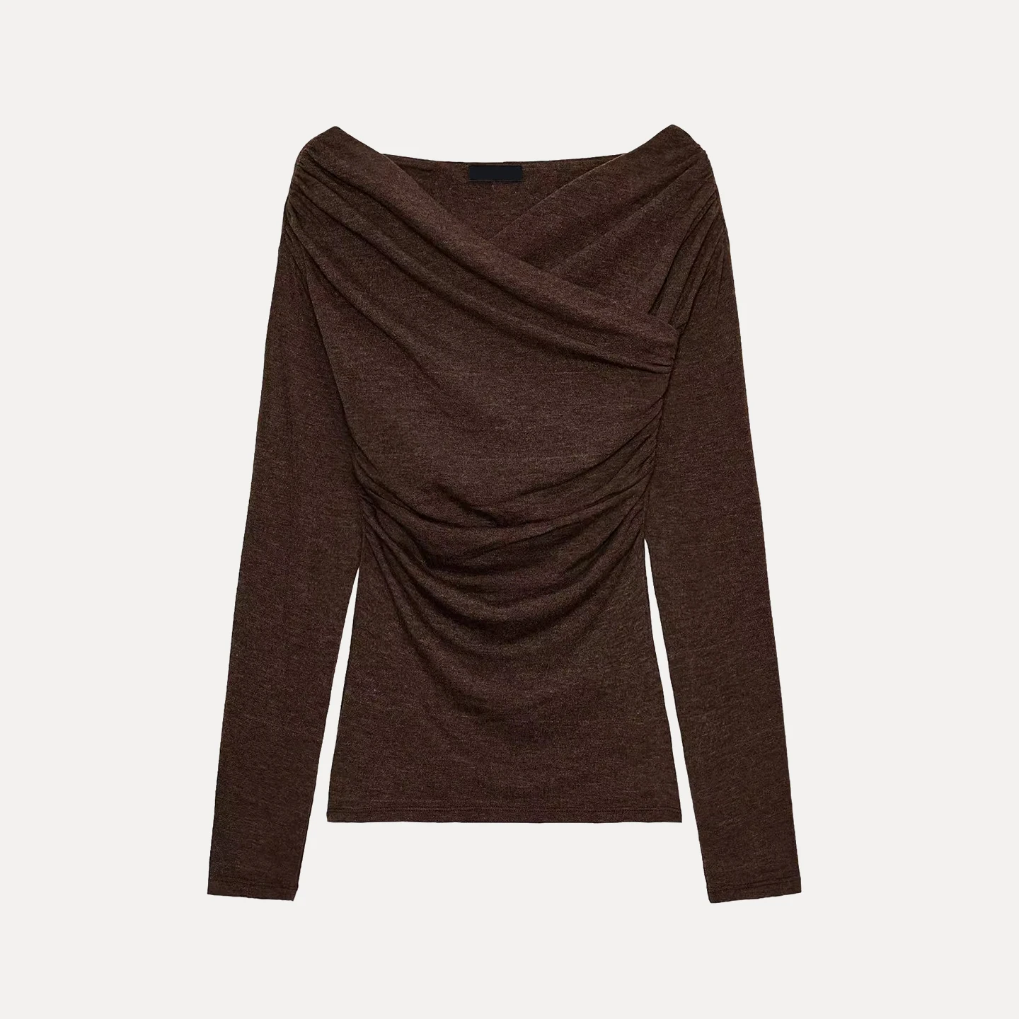 

Faionable Double Pleat Collar Pleated Top Women's Winter Casual Sle Slim Fit Knitted Sweater Z 2025 Seasonal Wear