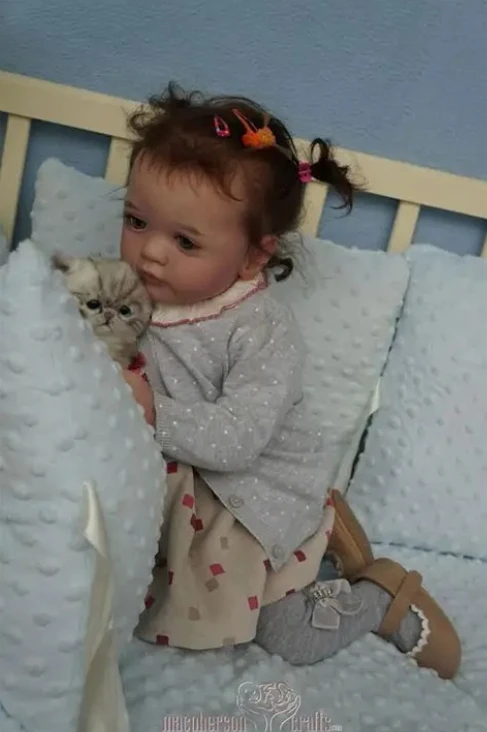 Npk 24 ''peças de boneca inacabadas ayana lifelike reborn peças diy com raiz de mão cabelo 3d pintura de pele colecionável boneca de arte realista