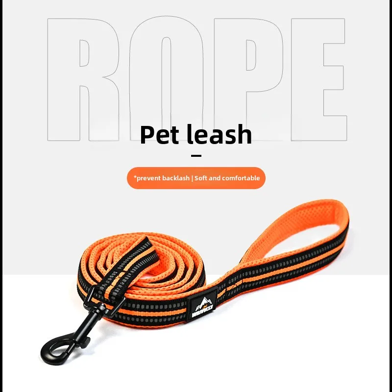 

Anti-Pull Dog Leash - Soft Handle & Durable Nylon Rope with Reflective Strip, for Large Dogs Walking & Training