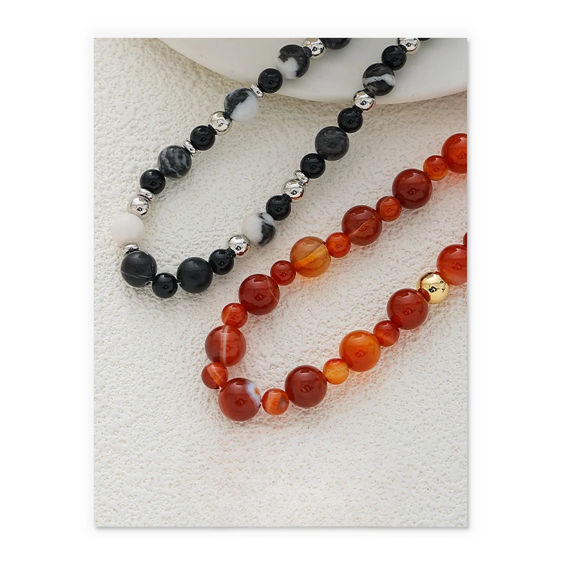 Elegant temperament, exquisite trend, natural stone beaded necklace, new female product.