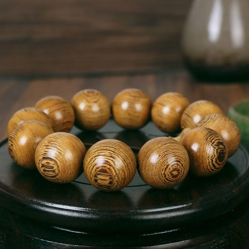 

Natural Chicken Wings Wood Buddha Beads Bracelet Old Material Round Bead Bracelet for Men and Women Transporting Rosary Beads