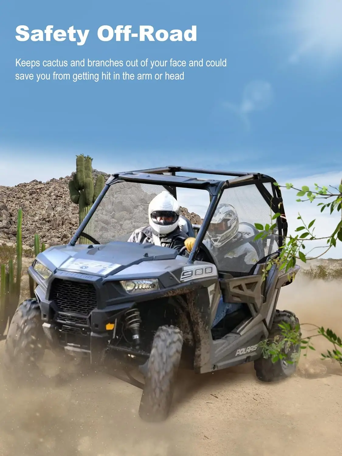 UTV Window Protection Net Mesh Net Upper Door Quick Release For RZR XP 1000/570/800/900 2014-2022