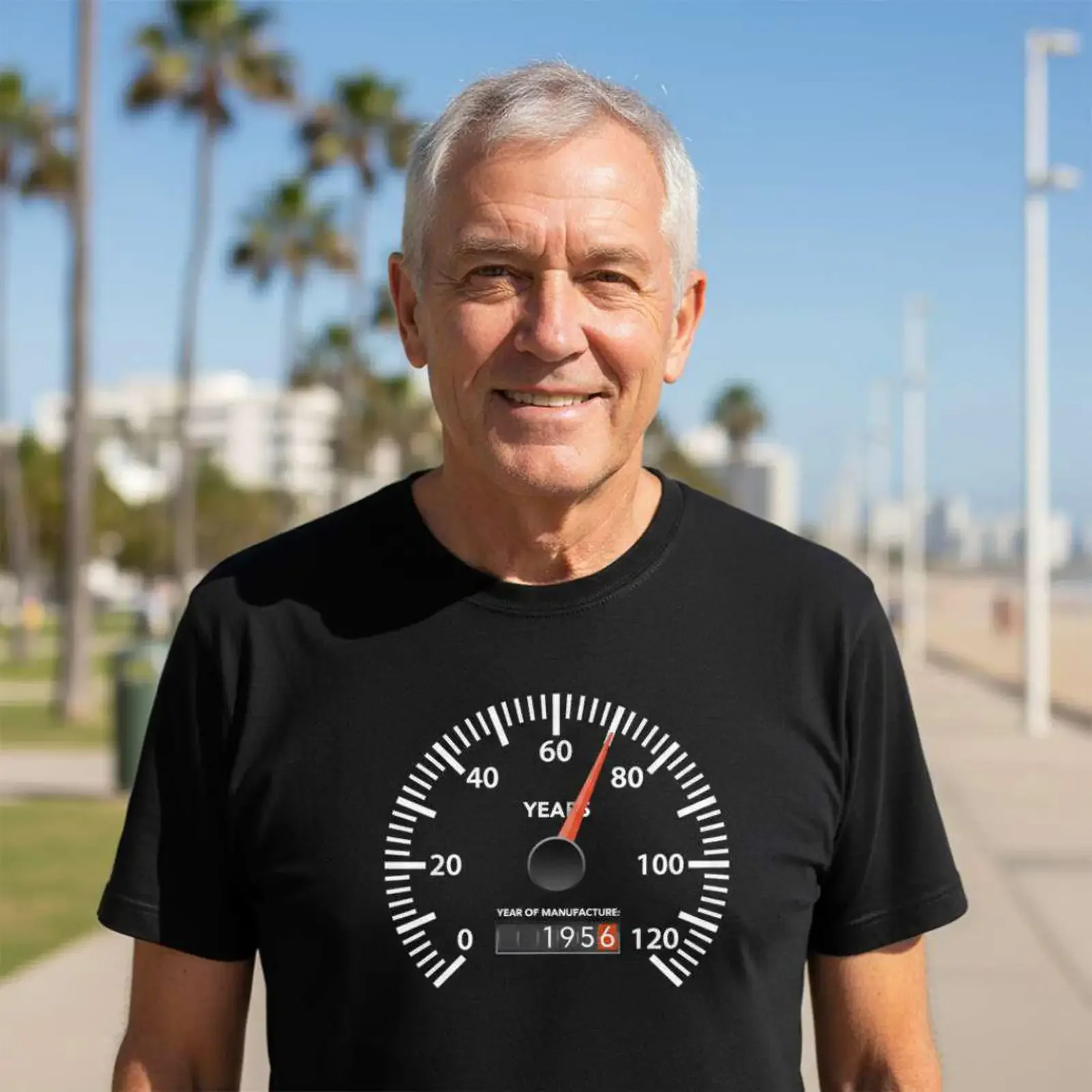 70th Birthday T Shirt Speedometer 70 Years Funny  vintage Washed fashion Comfortable graphic Slightly Top For Everyday Wear