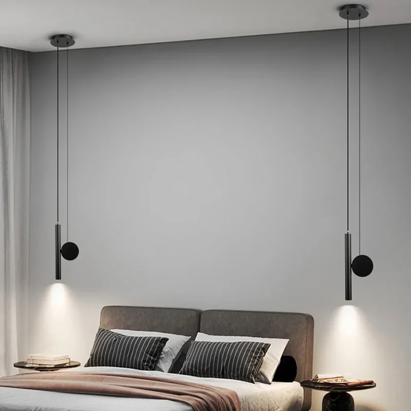 Nordic LED Pendant Lights Black White Gold Chandeliers Hanging Pendant Lamps Restaurant Dining Room Bar Decor Suspension Lustre
