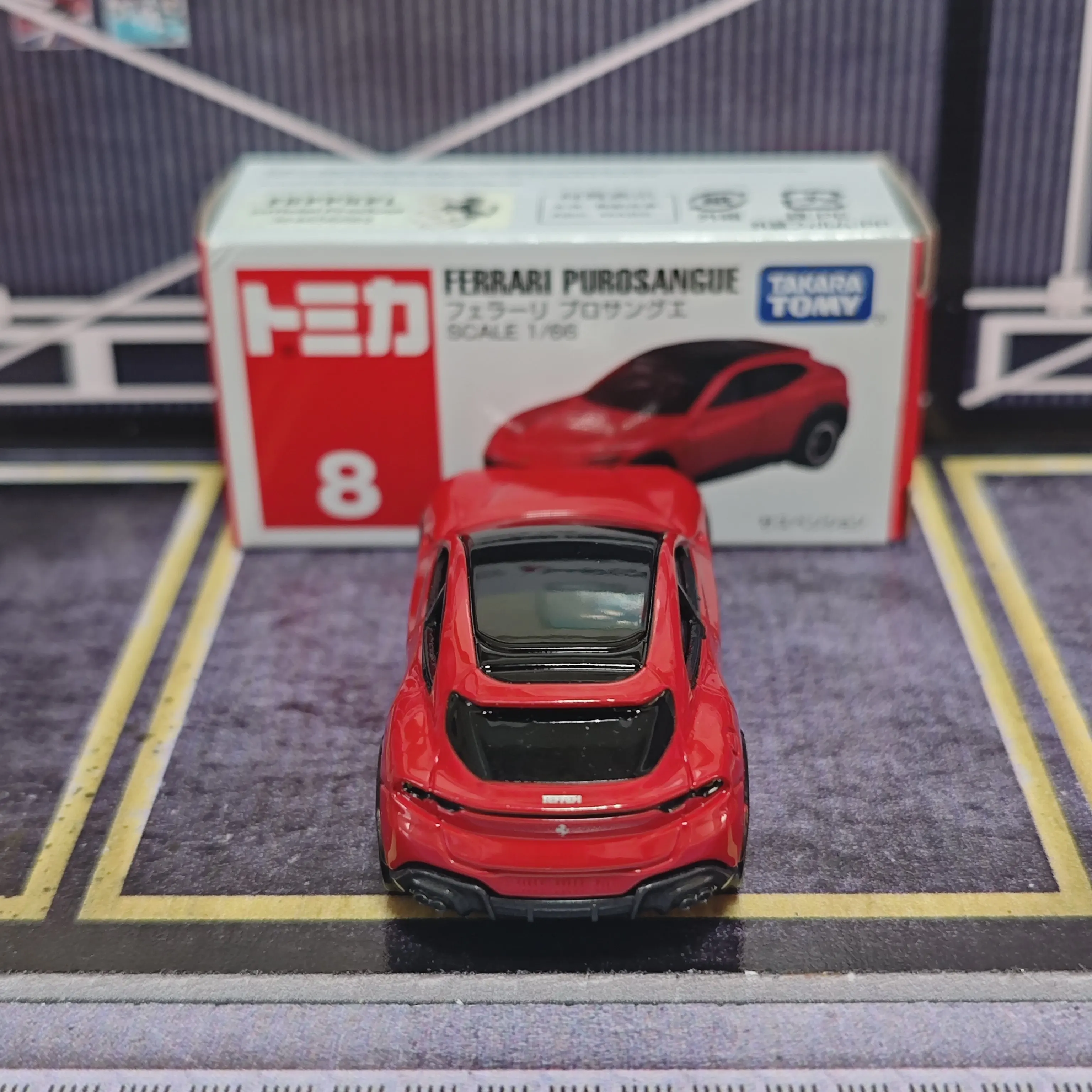 Takara Tomy Tomica No.8 Ferrari Sports Car Static Diecast Alloy Vehicle Metal Model Simulation Collection Ornament Kids Boys view 5