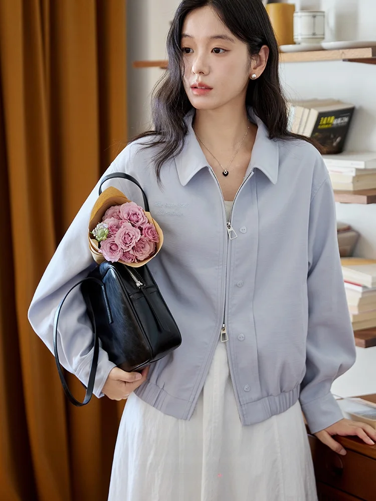 

Женская осенняя винтажная куртка Moriirose с синей вышивкой и декоративными пуговицами, прямого кроя, из хлопка, удлиненная