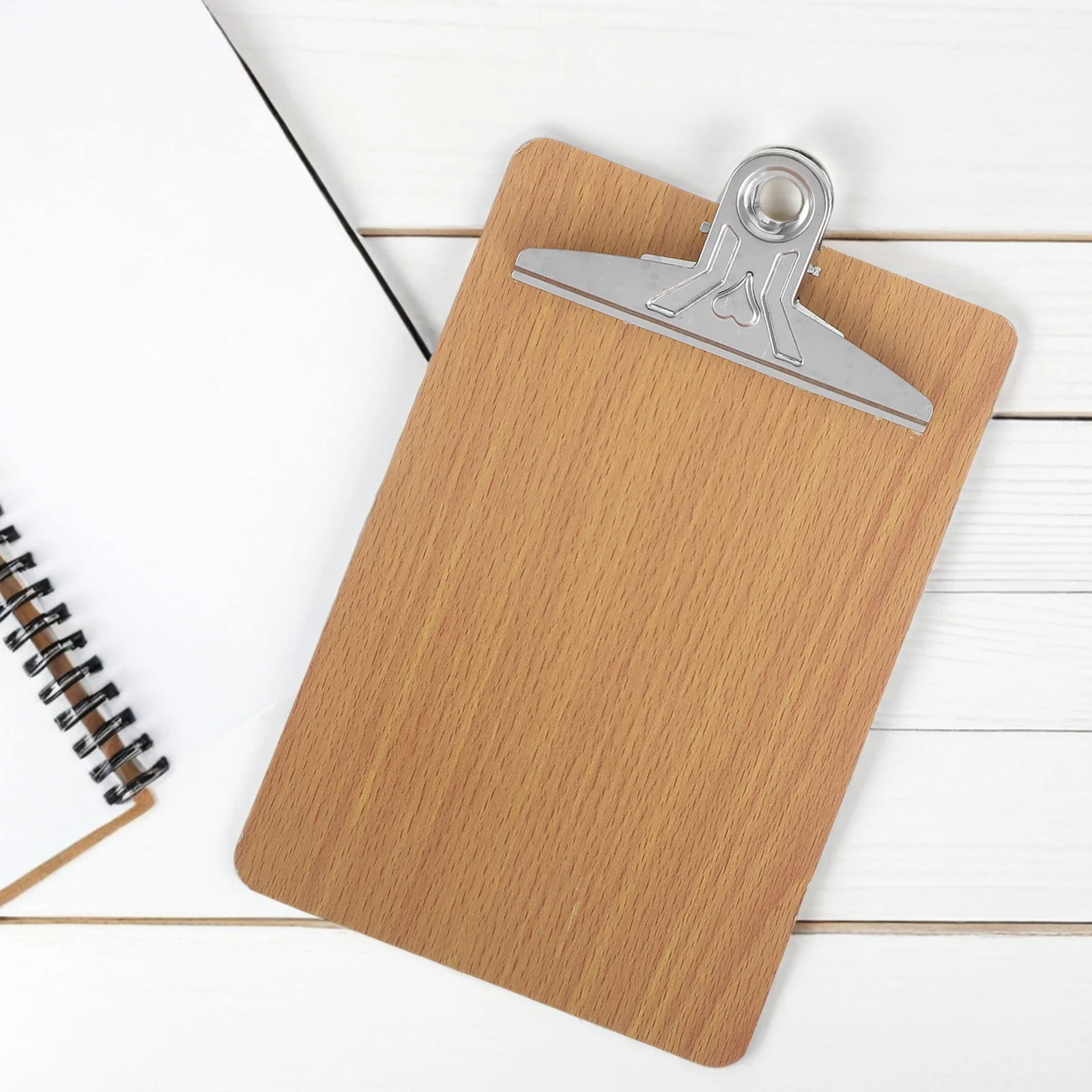 A5 Hardboard Clipboard Clip 3mm Thick Profile Clip Office Use Strong Clamp Anti-Rust Wooden Clipboards Rounded Corner