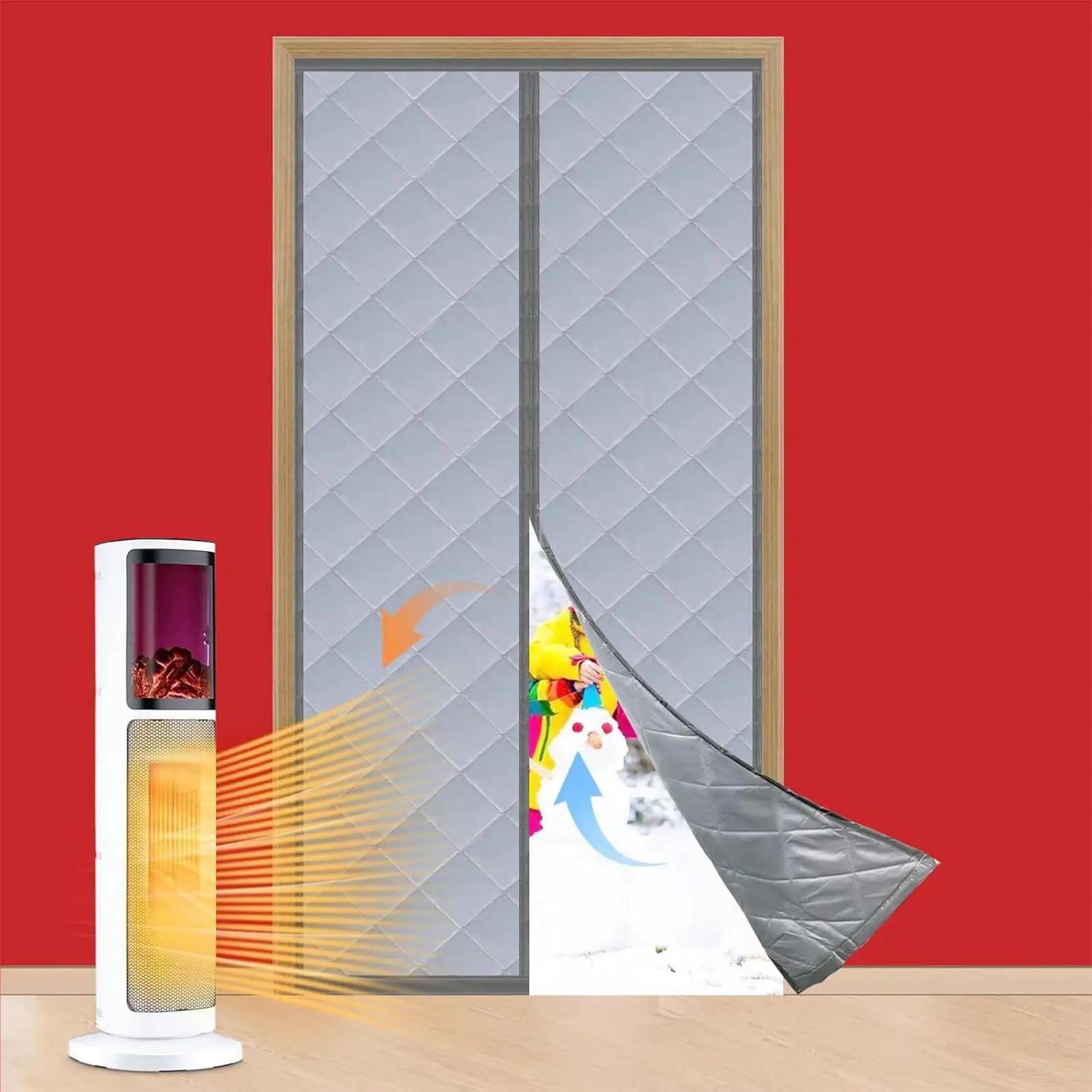 

Insulated Door Curtains Windproof Screen 80x32 Inches Magnetic Thermal Door Cover For Winter for Room Bedroom Home Patio Closet