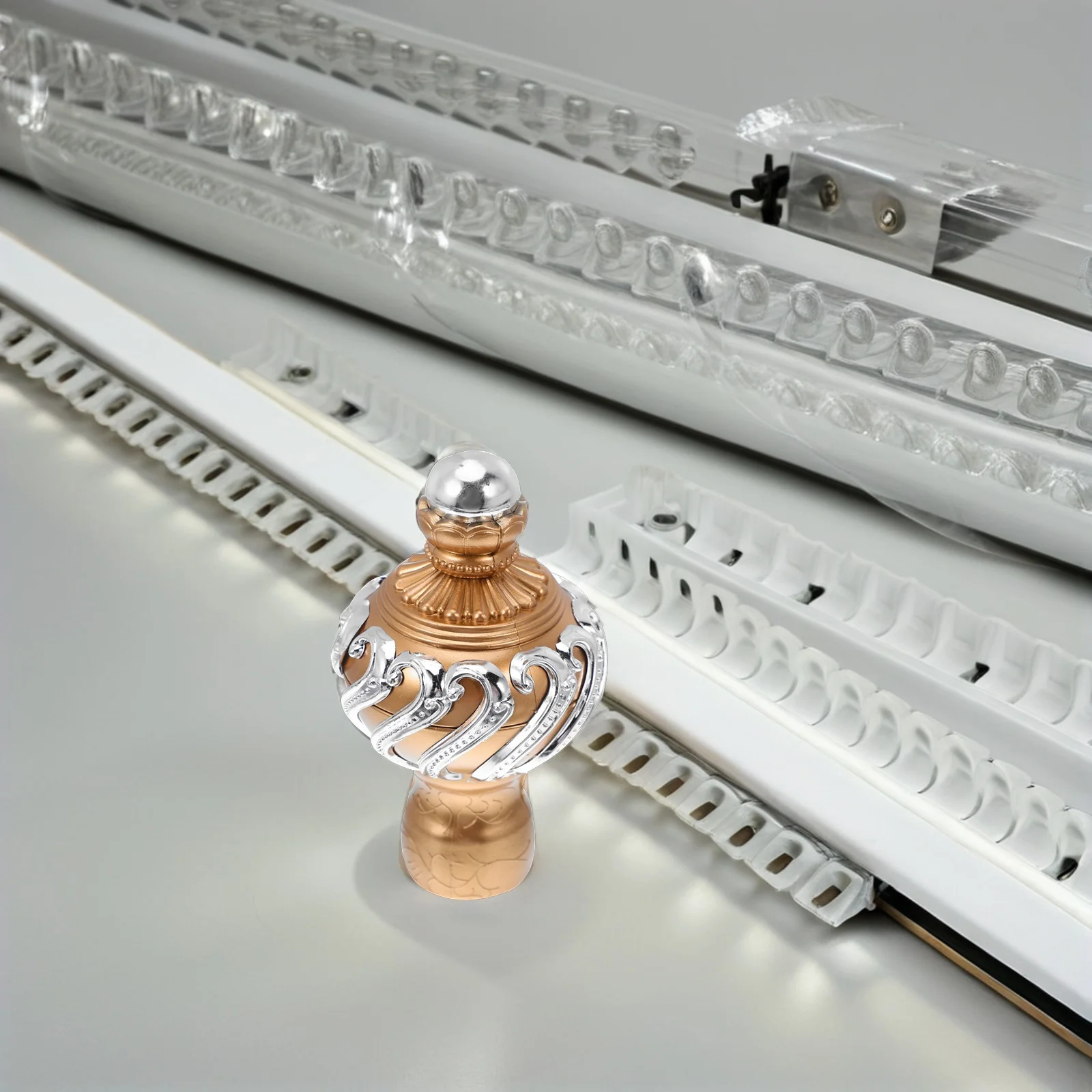 

6pcs Curtain Rod Finials: Decorative Curtain Rod Ends For Window Drapery Rail Pole Tips Roman Style End Caps Window Treatment