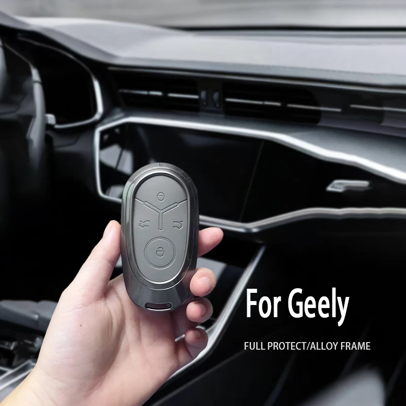 Capa de Cartão NFC de Liga de Zinco para Carro Geely Geome Xingyuan Geometry, Chaveiro Sem Chave com 4 Botões, Acessórios de Luxo Duráveis