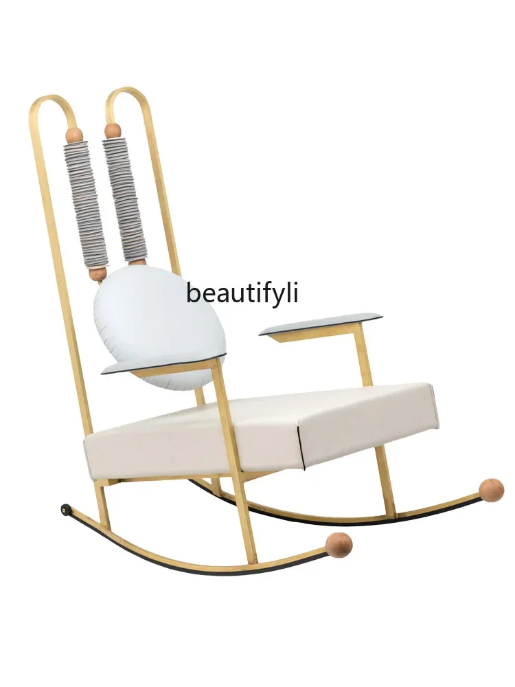 

Single Rocking Chair Home Light Luxury Living Room Rocking Chair Sofa Italian Leisure Balcony Lazy Recliner