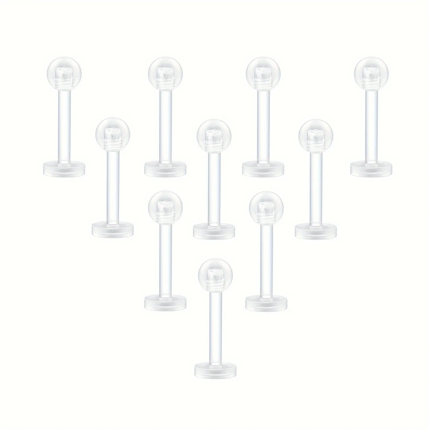 Transparent Acrylic Bioflex Tragus Retainer Lip Studs, 10-20pcs Set