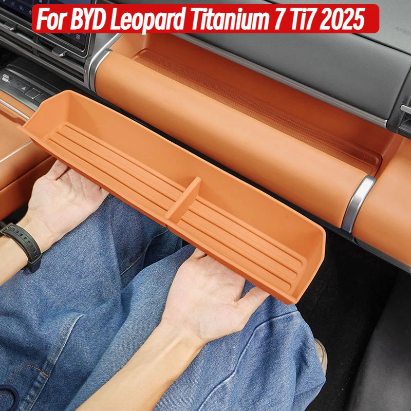 Co-pilot Silicone Storage Box For BYD Leopard Titanium 7 Ti7 2025 Dashboard Organizer Protective Pad Modification Accessories