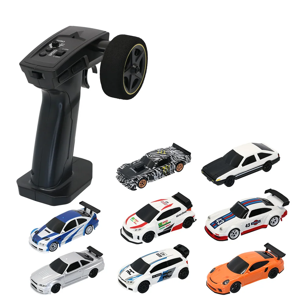 1/43 controle remoto deriva 4wd carro com giroscópio controle de rádio 2.4g mini carro de corrida deriva rtr brinquedos carro crianças presentes