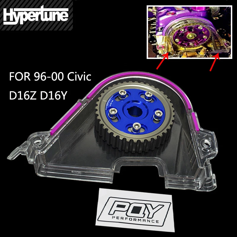 Hypertune - Aluminum Cam Gear + Cam Cover FOR 96-00 Civic D16Z D16Y WITH PQY STICKER HT6542B+6337