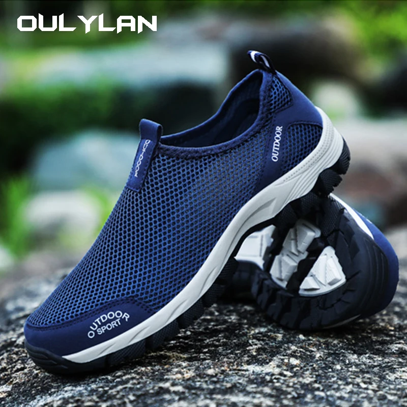 

Oulylan Lightweight Men Casual Shoes Breathable Slip on Male Sneakers Anti-slip Men's Flats Outdoor Walking Shoes Size 39-49