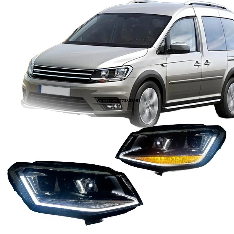 

2 Pieces LED Headlight for VW Caddy Mk4 Headlights 2015-2020 6000K 12V Upgrade Head Lamp LED Front High Low Beam Lamp