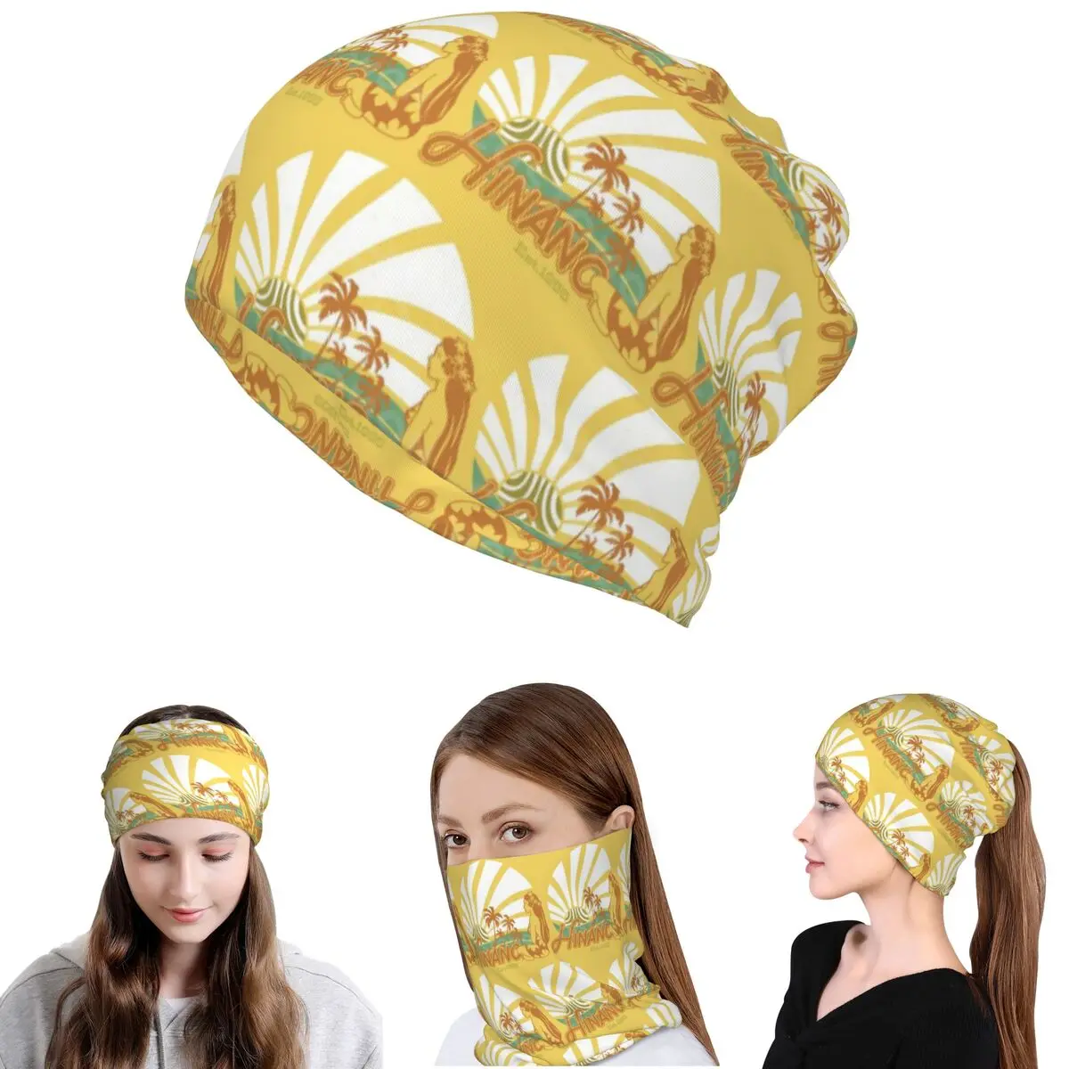 Hinano Tahiti Bandana Halstuch, Wickelmaske, Schal, Mehrzweck-Radschal, Mütze, Unisex, für Erwachsene, winddicht