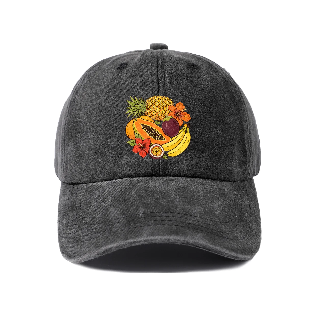 Colorful Coiled Snake Graphic Baseball Cap, Vintage Washed Adjustable Unisex Dad Hat, Streetwear Gift