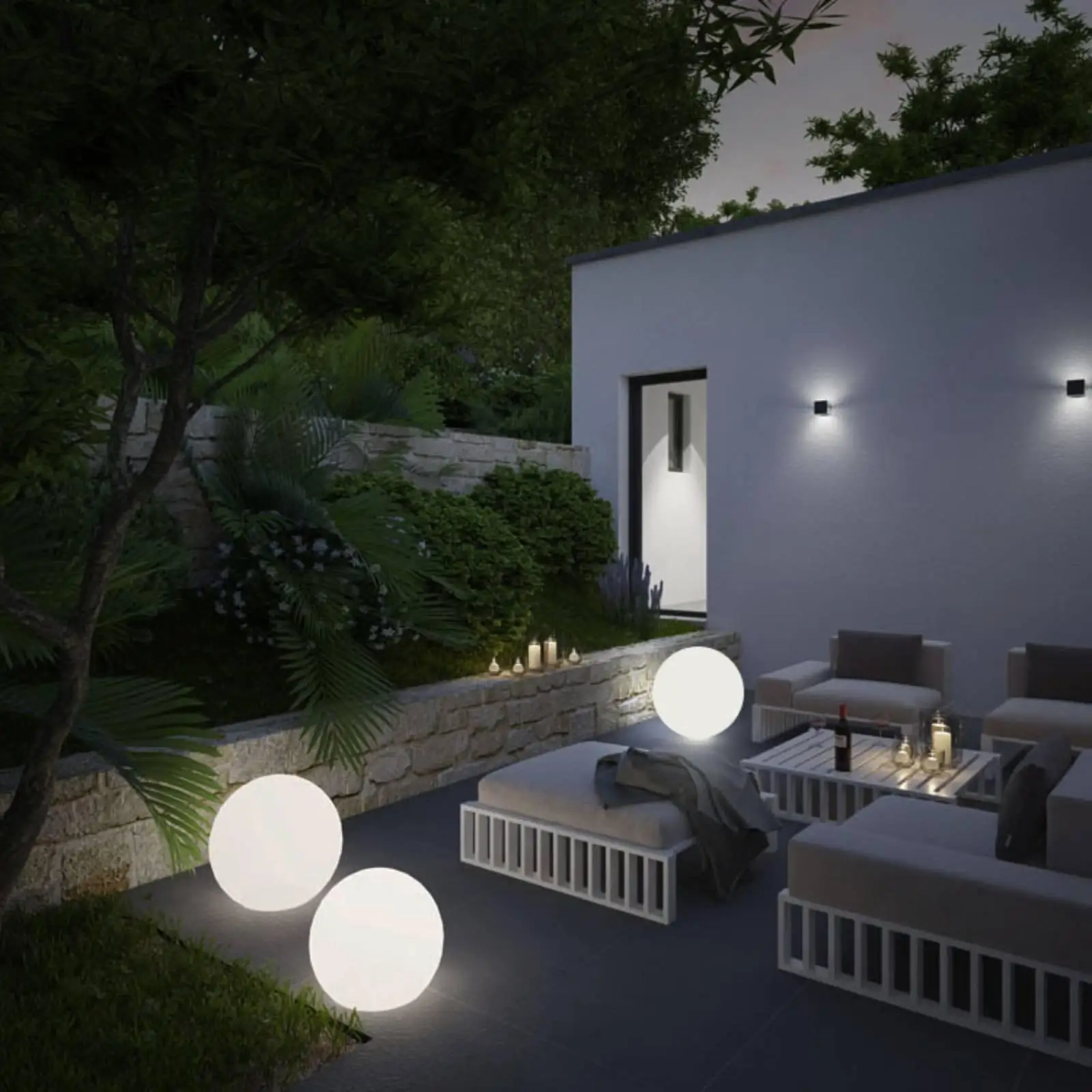 Color Changing Glowing Sphere Waterproof LED Ball Lamp PE Material Illuminated Sphere Light for Garden, Lawn, Patio