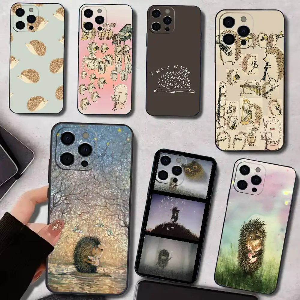 

H-Hedgehog in the Fog Phone Case For iPhone 17,16,15,14,13,12,11 Plus,Pro Max,XS,Soft Silicone Black Cover