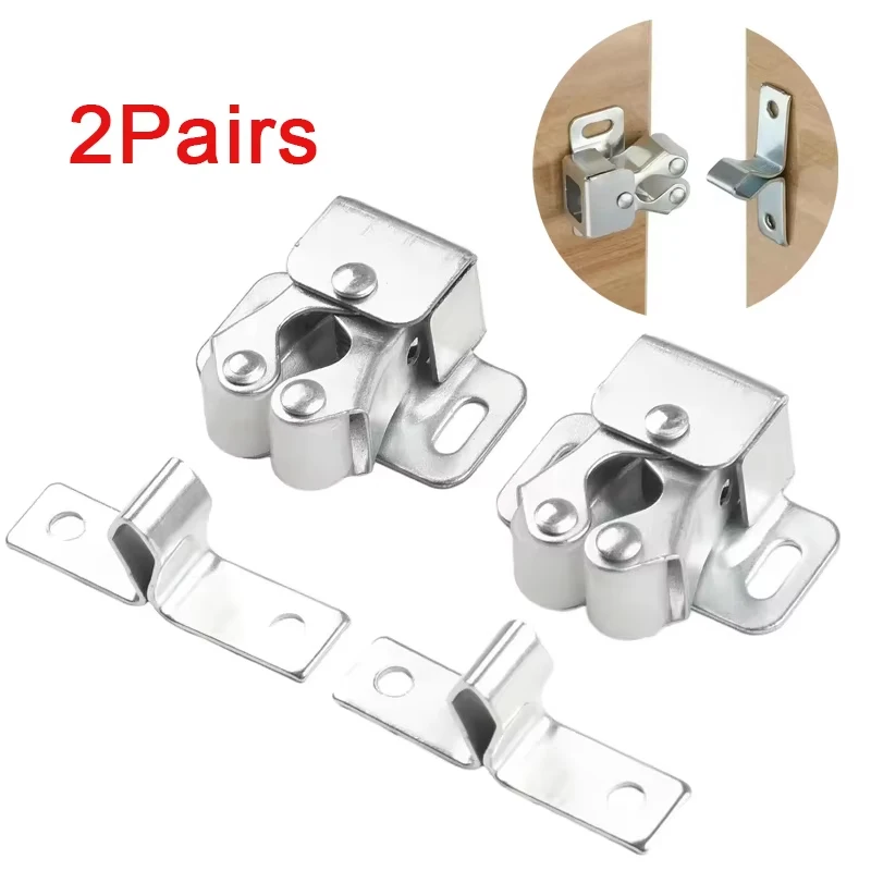 Press The Home Wardrobe Door Buckle Touch The Bead Magnetic Dual Wheel Spring Fixed Lock Buckle Low Foot Cabinet Door Buckle image 2