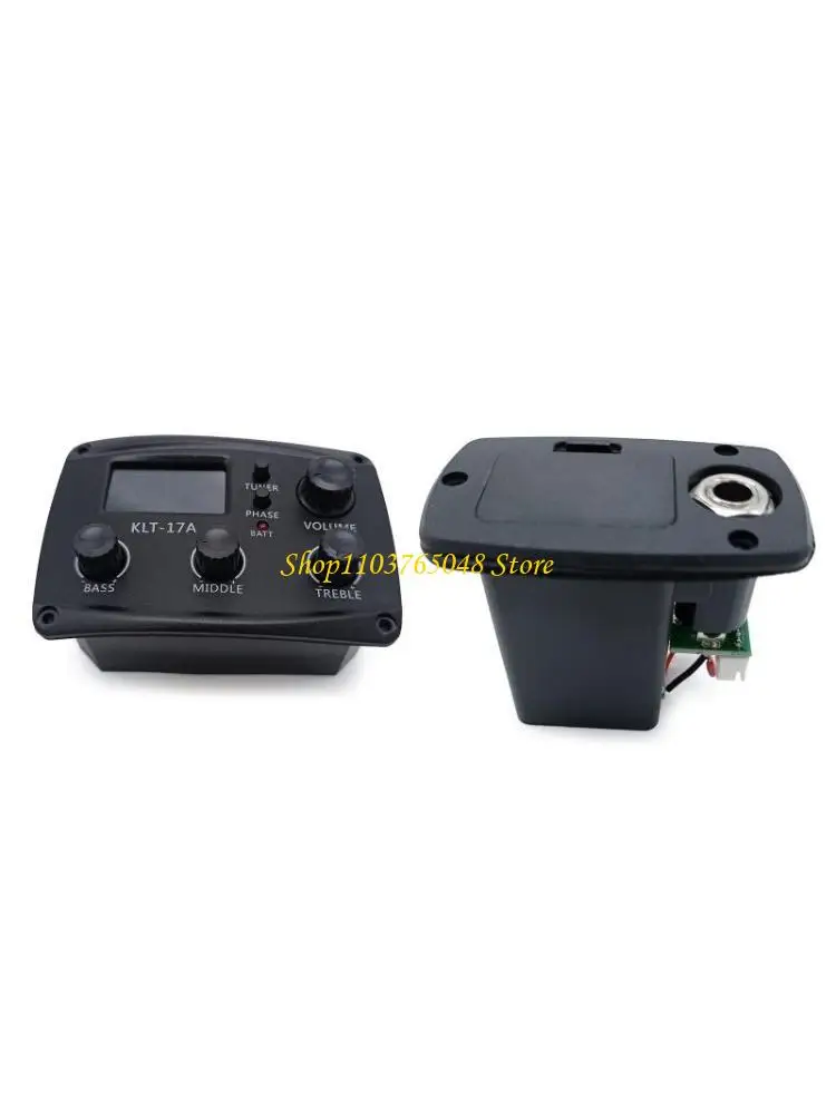 Pastilla para Guitarra Acústica de 3 Bandas KLT17A con Preamplificador, Pantalla LCD y Afinador, Pastilla Piezo para Guitarra y Bajo para Principiantes Musicales
