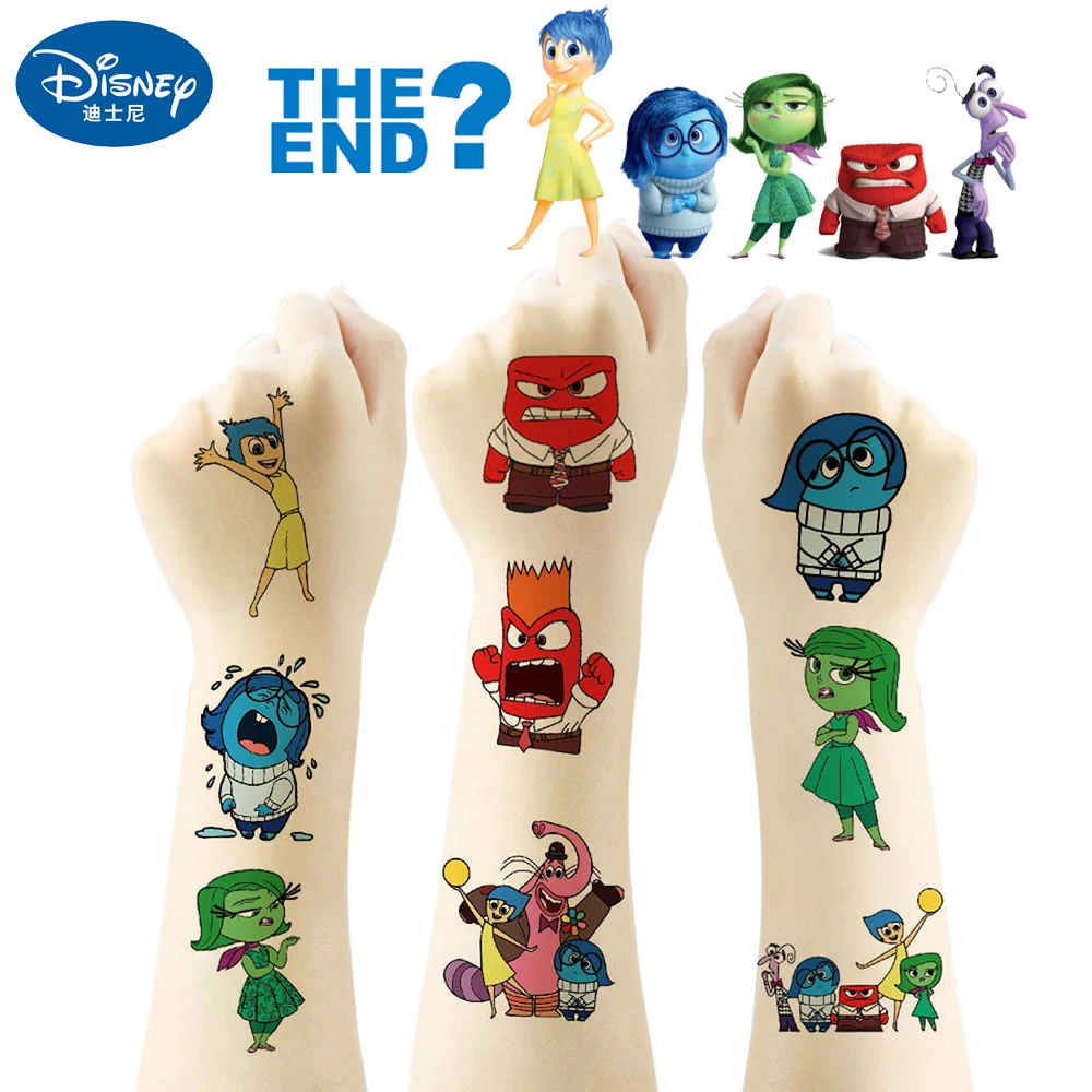 

Inside Out Tattoo Sticker Cute Cartoon Anime Figure Disney Temporary Tattoos Waterproof Kids Toy Children Boys Girls Gifts