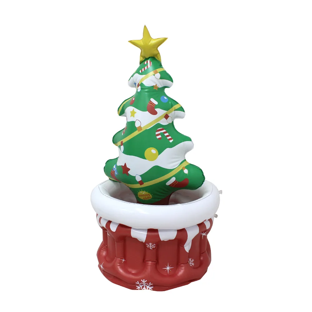 Inflatable Christmas Tree Ice Bucket for Outdoor Beverage Cooling Storage Festive Christmas Decoration Drink Cooler