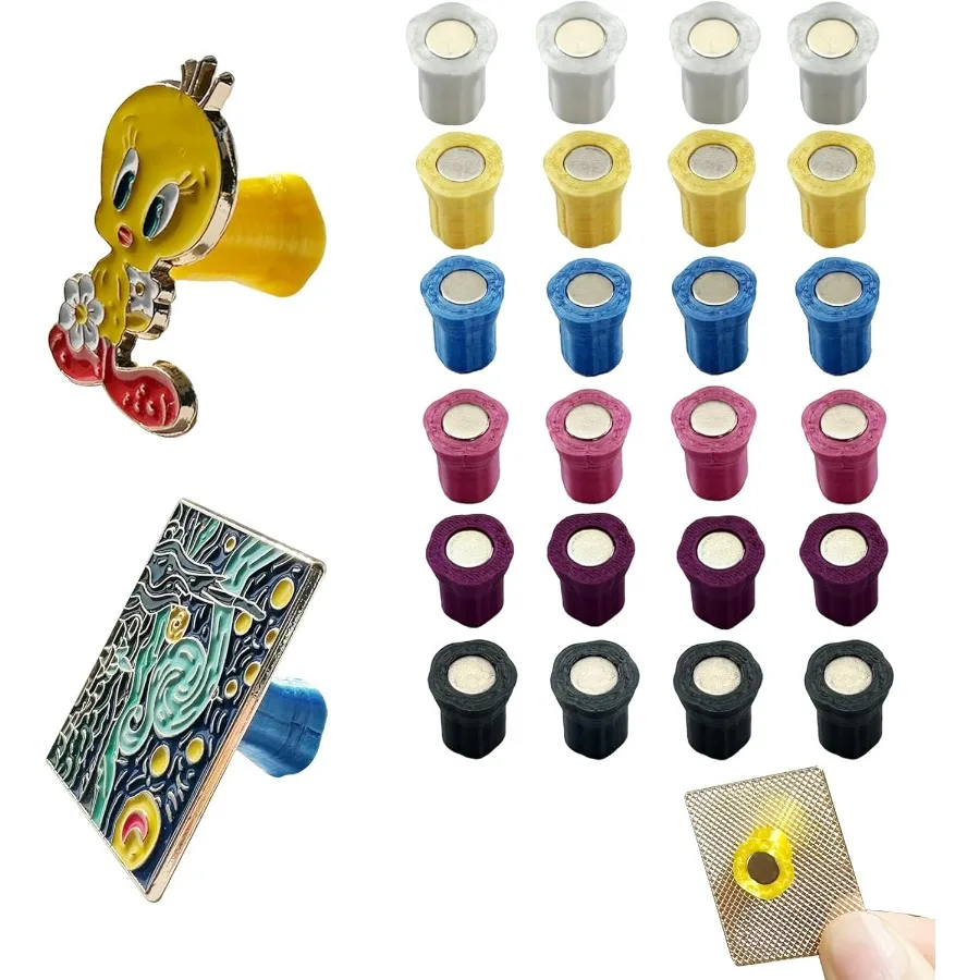 

24PCS Magnetic Pin Backs for Emel Pins Convert to Refrigerator Magnets Conversion Tool for Refrigerator Put Your Pins on Fridge