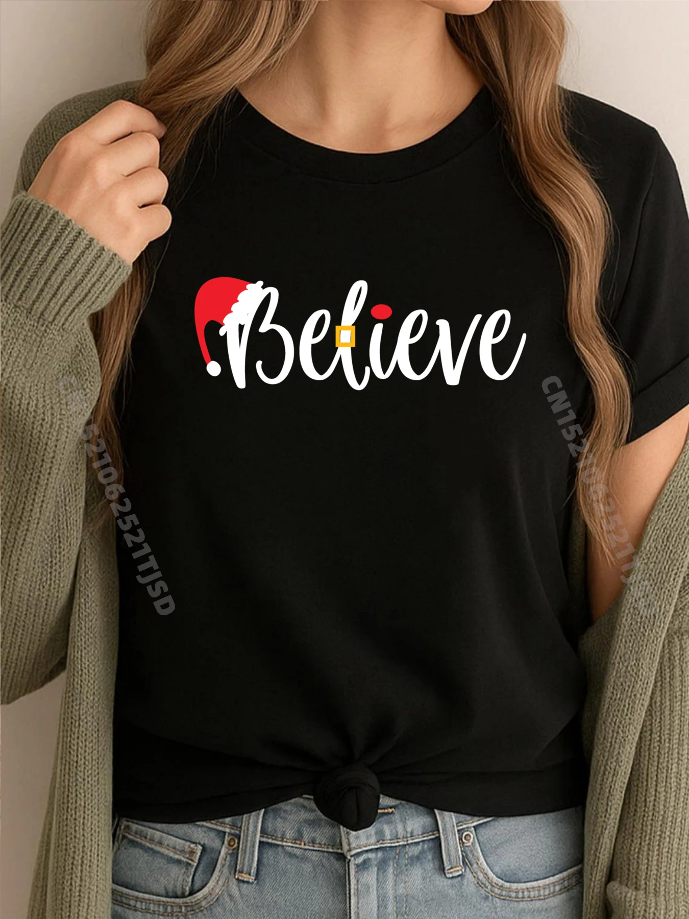 

Рождественская рубашка Believe, рубашки с рисунком Believe Santa, женская и мужская одежда, футболка, стираная