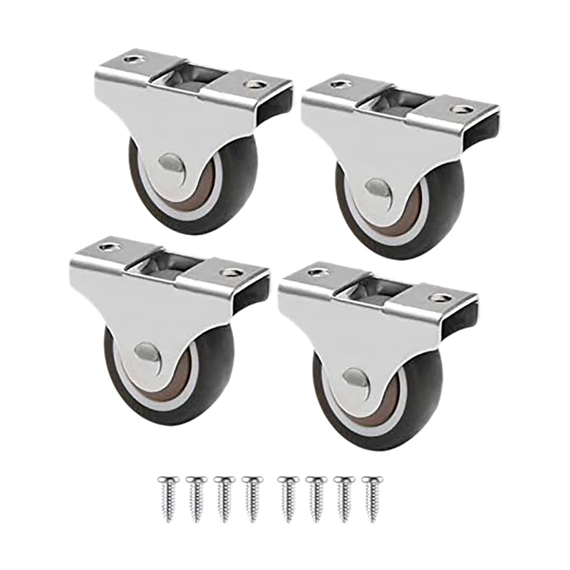 A50I 20 Pcs Mini Casters Furniture Casters Small 25Mm Fixed Casters Directional Movable Casters Movable Casters For Furniture