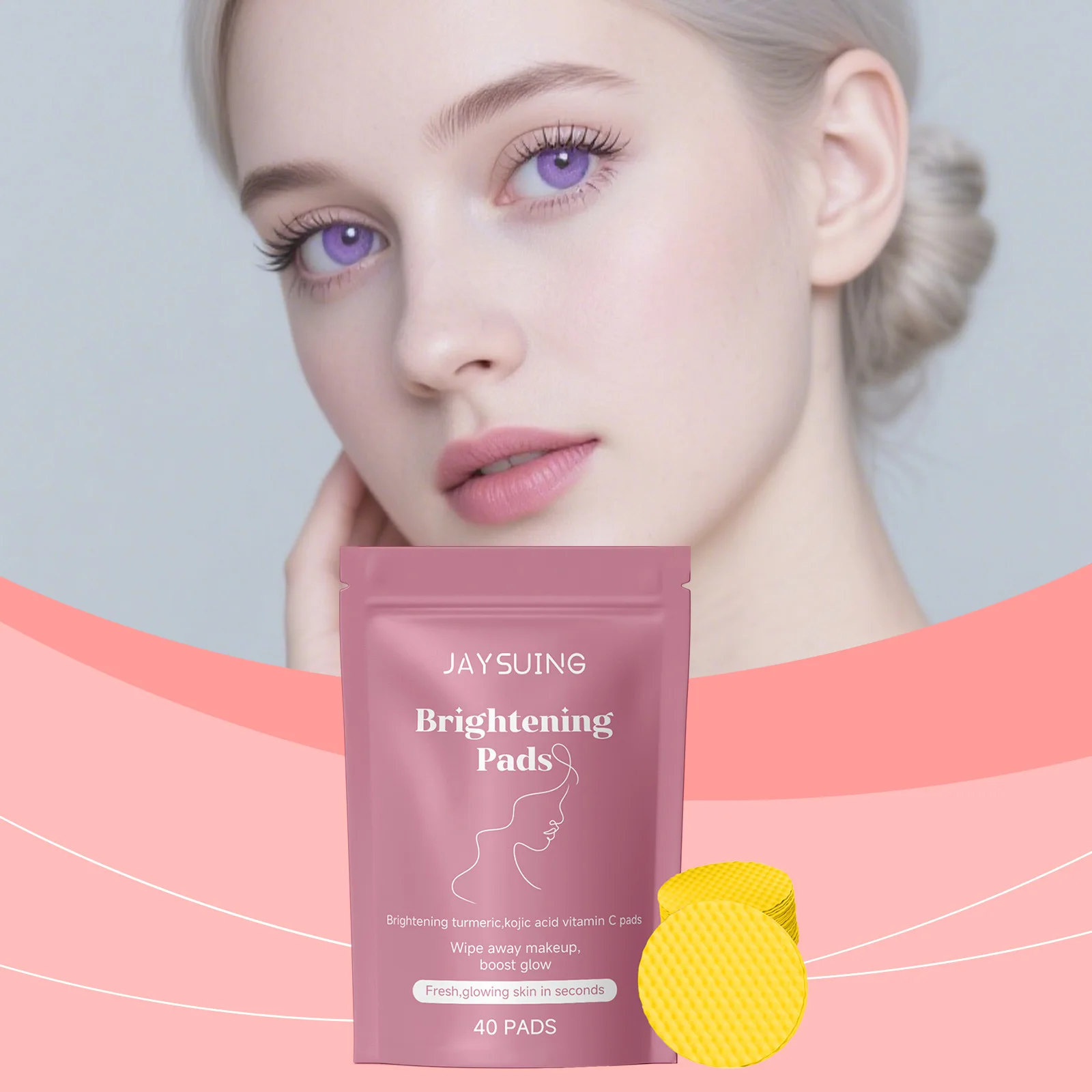 Turmeric Kojic Acid Brighten Cleansing Pad Adjust Water Oil Balance Improve Skin Roughness Exfoliate Soothing Remover Cottons