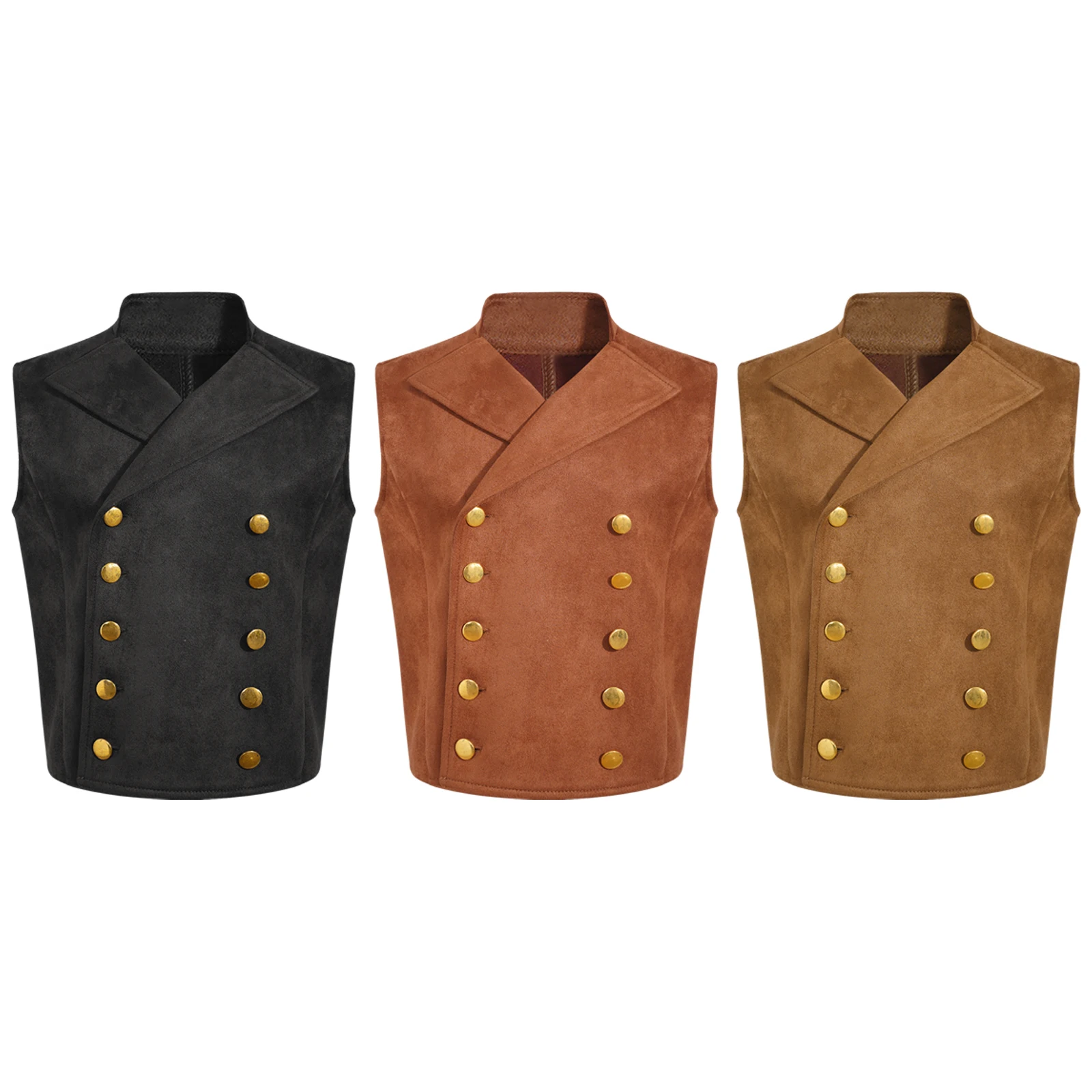 Prince victorien médiéval pour garçons, gilet Steampunk gothique vintage, double boutonnage, glaTop Halloween Cosplay Costume, enfants