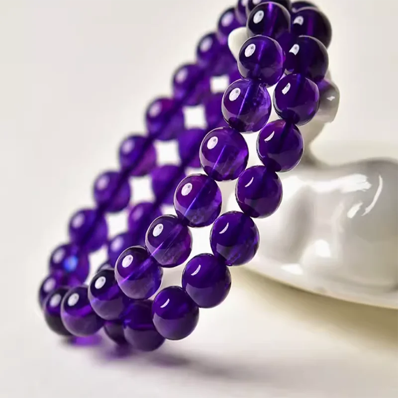 Amethust Bracelet Made of Real Natural Stone Beads Body-Purifying Geniune Amethyst Natural Crystal for Women Couple Bracelet