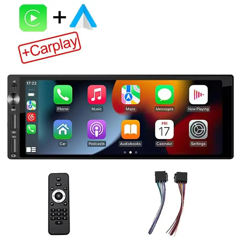 2025 IPS 6.9 Inch 1Din Carplay Android Auto Car Radio Multimedia Video MP5 Player 1 Din No DVD with Bluetooth Stereo USB