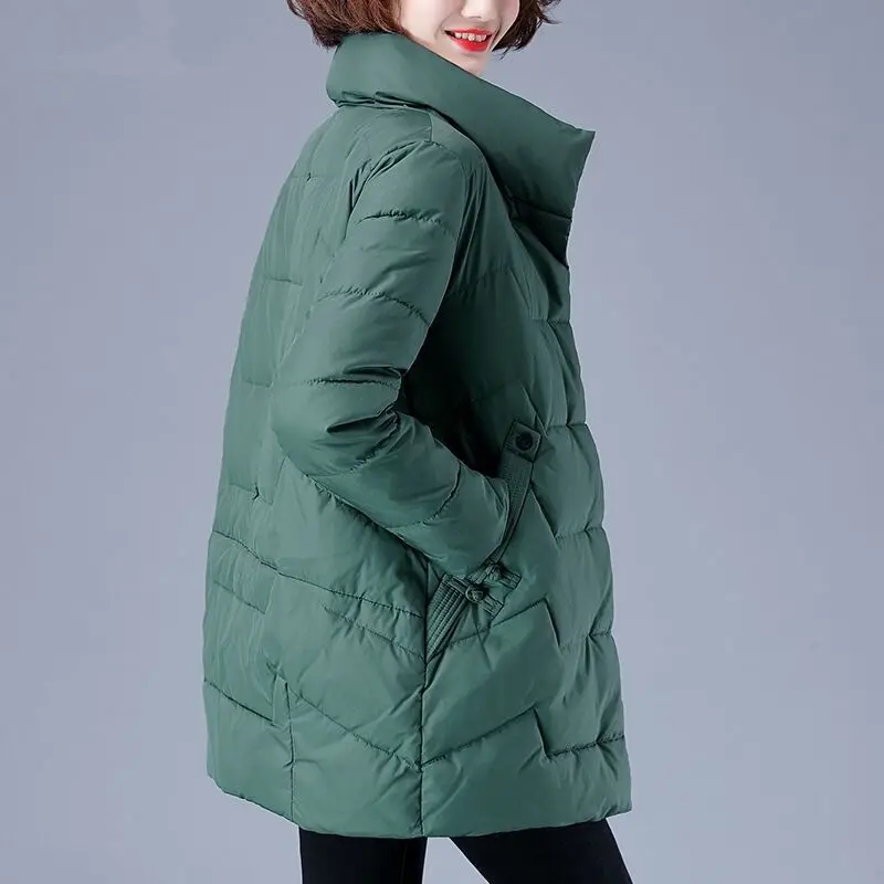 

2023 New Modern White Duck Down Jacket Women Winter Stand Collar Coat Solid Color Female Korean Fashion Thickened Warm Coat A54
