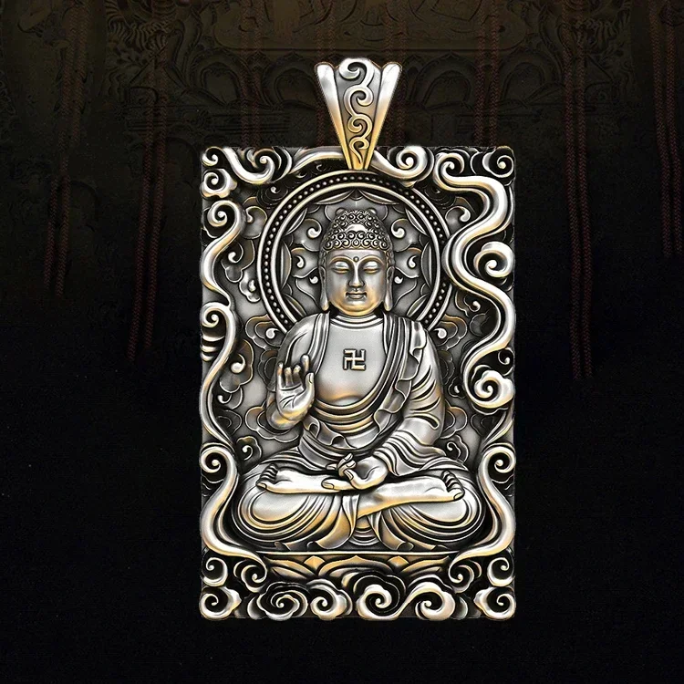 DF New Big Sun Tathagata Natal Buddha Pendant Male and Female Zodiac Jewelry Amitabha Buddha Necklace Men's Jewelry