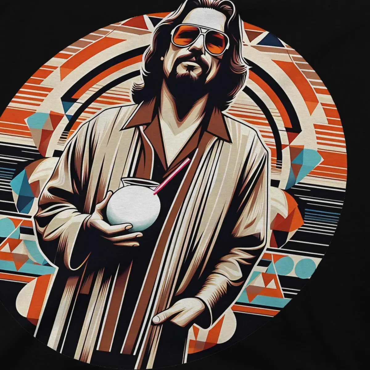 The Big Lebowski Movie The Dude Abides Essential Tshirt Graphic Men Vintage Grunge Summer Polyester Clothing Harajuku T Shirt