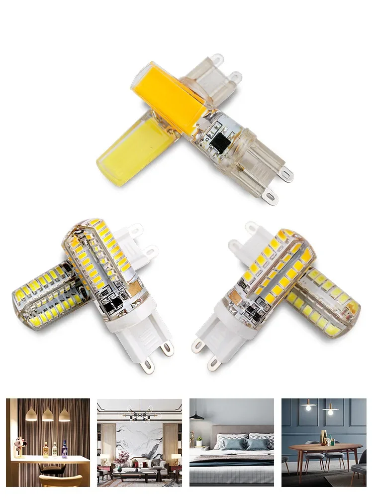 10 pcs/lot G9 LED ampoule 6 W 7 W 9 W 10 W 12 W 220 V-240 V lampe à Gel de silice lumière à puissance constante éclairage LED SMD2835 3014 2508 ampoules
