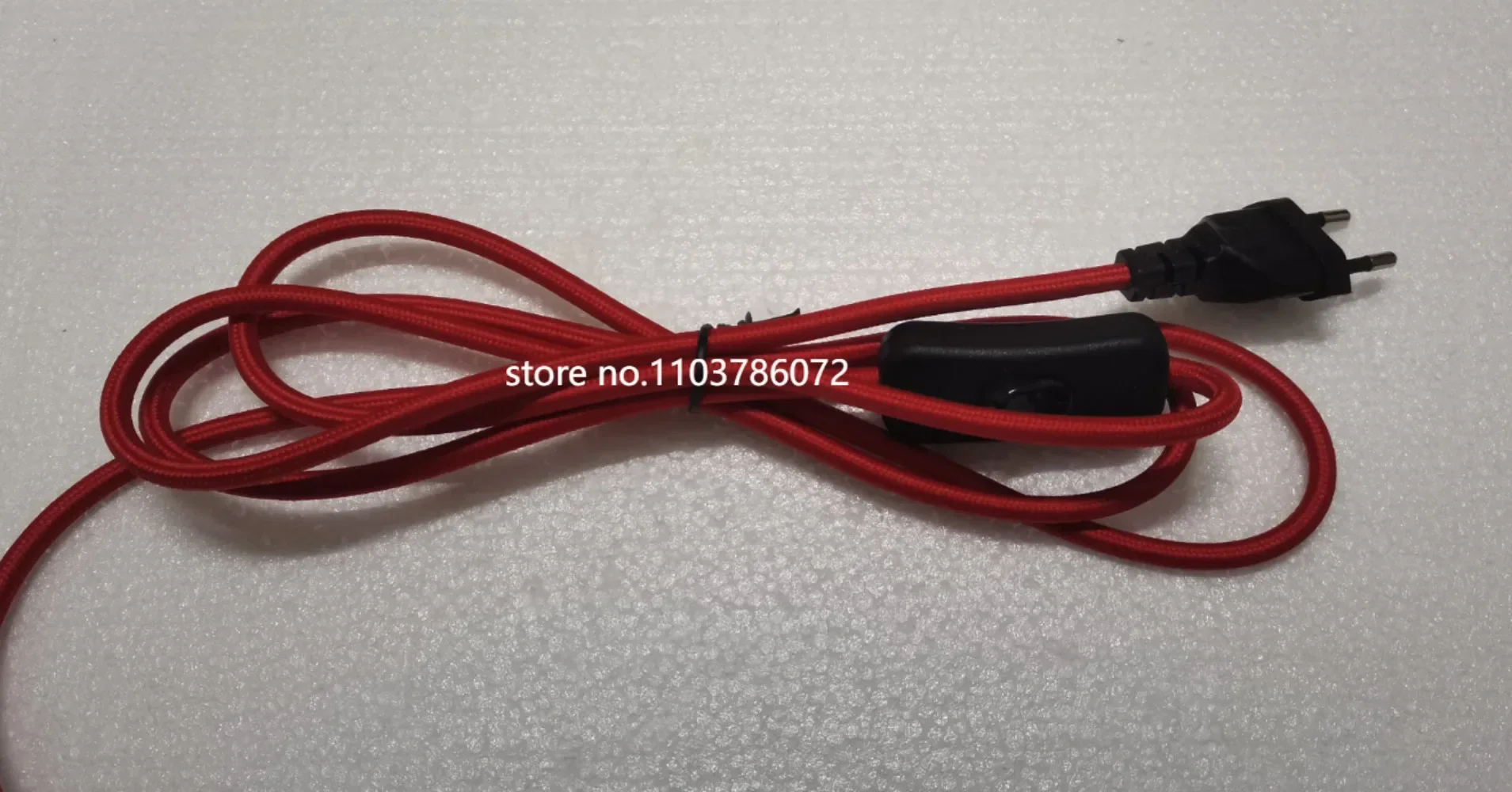 220V AC Power Cords With European Plug Switch Classic Fabric Textile Covered Flex Cable Wire Extension Cord for Table Lamp