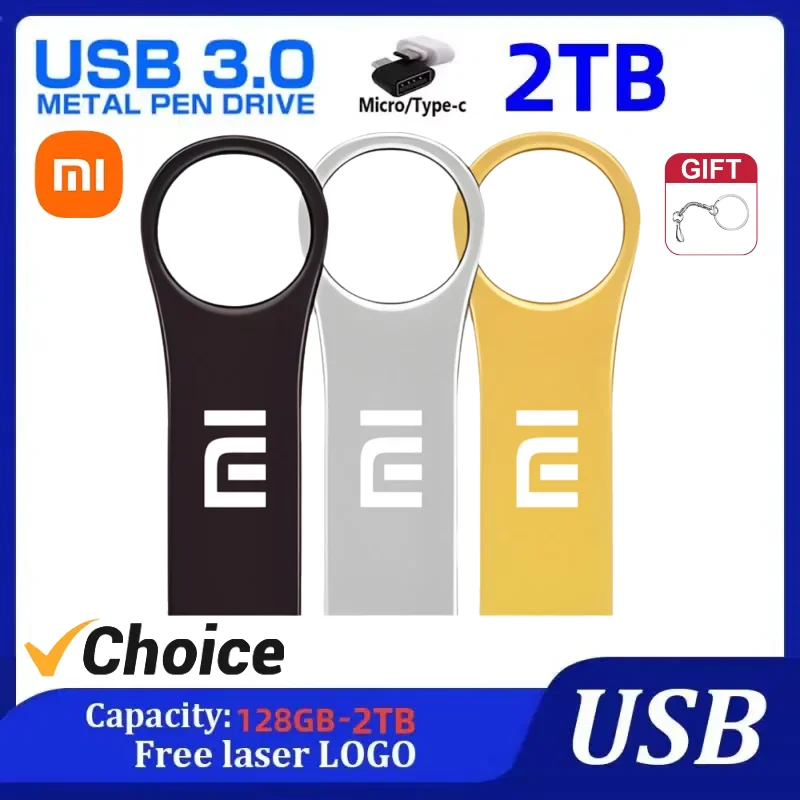 Xiaomi Pendrive USB 2TB 1TB USB Stick 512GB 256GB 128GB USB Flash Drive Metal USB Memoria Pen Drive Cheap Things With Free Gift