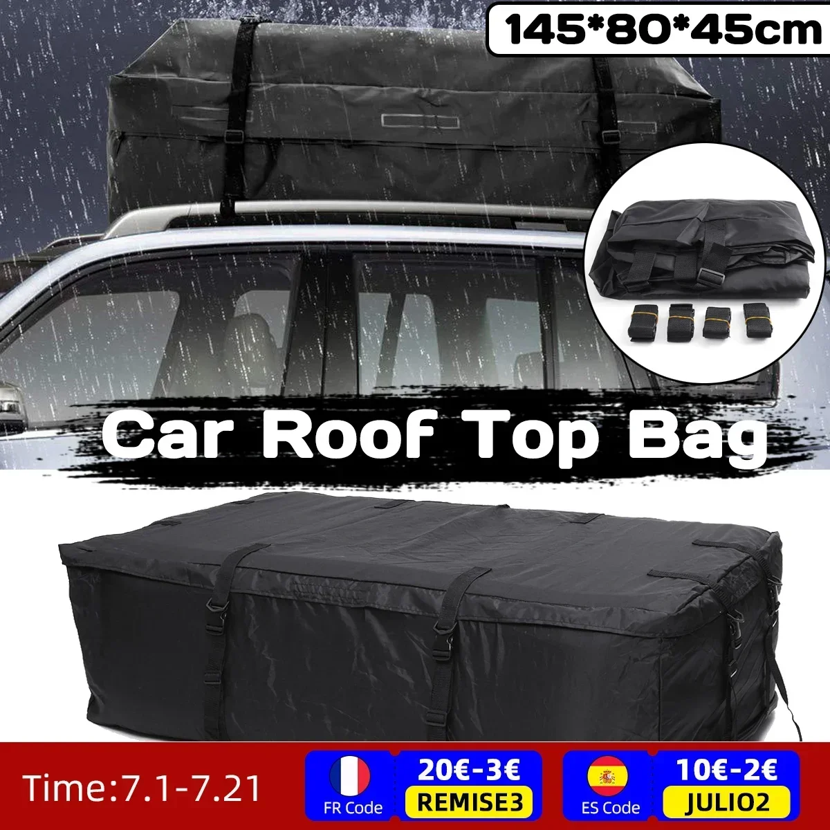 145x80x45cm Waterproof Car Roof Top Carrier Cargo Luggage Travel Bag Storage Bag For Vehicles With Roof Rails Car Accessories