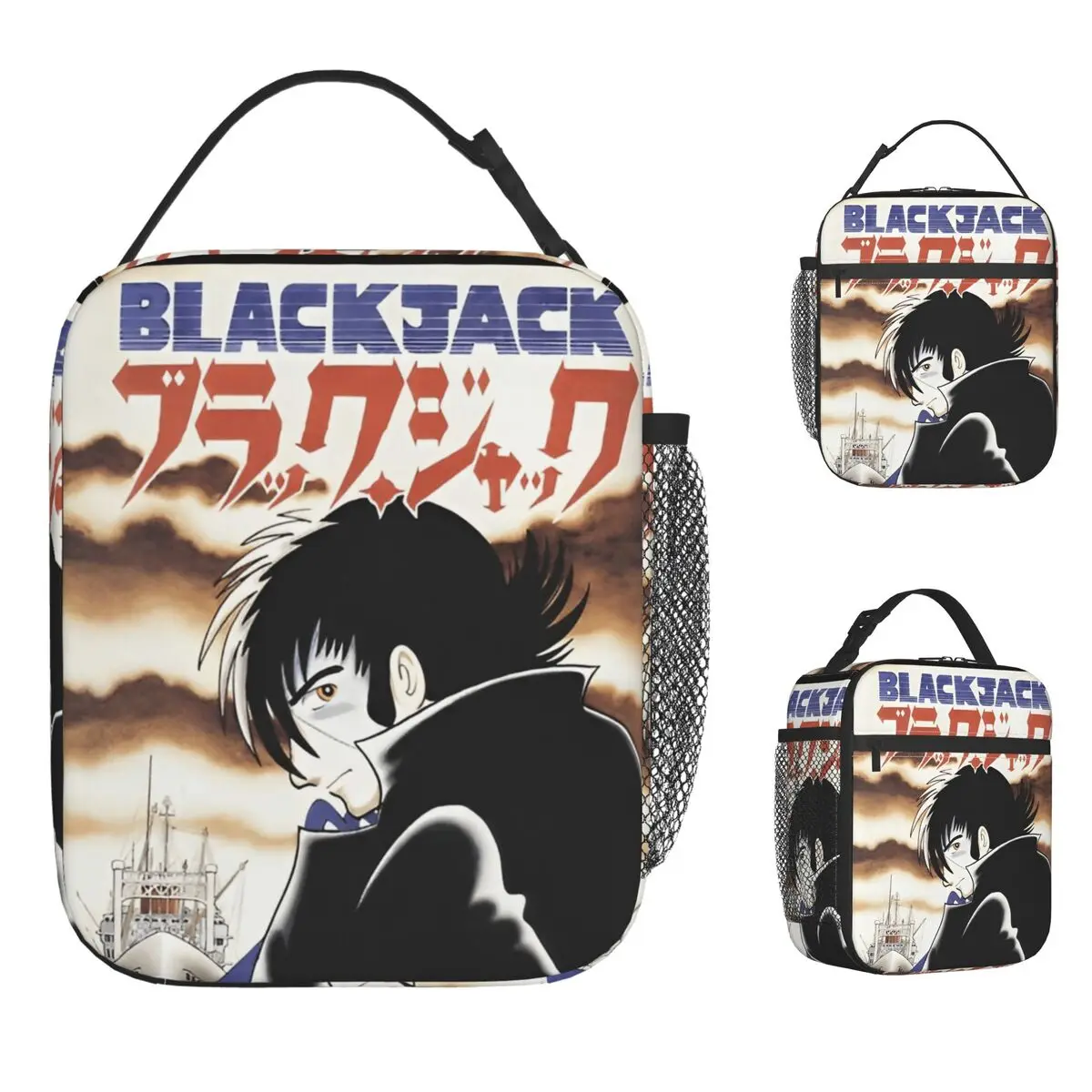 

Black Jack Anime Lunch Bag For Child Print Lunch Box Casual School Cooler Bag Convenient Oxford Thermal Lunch Bags
