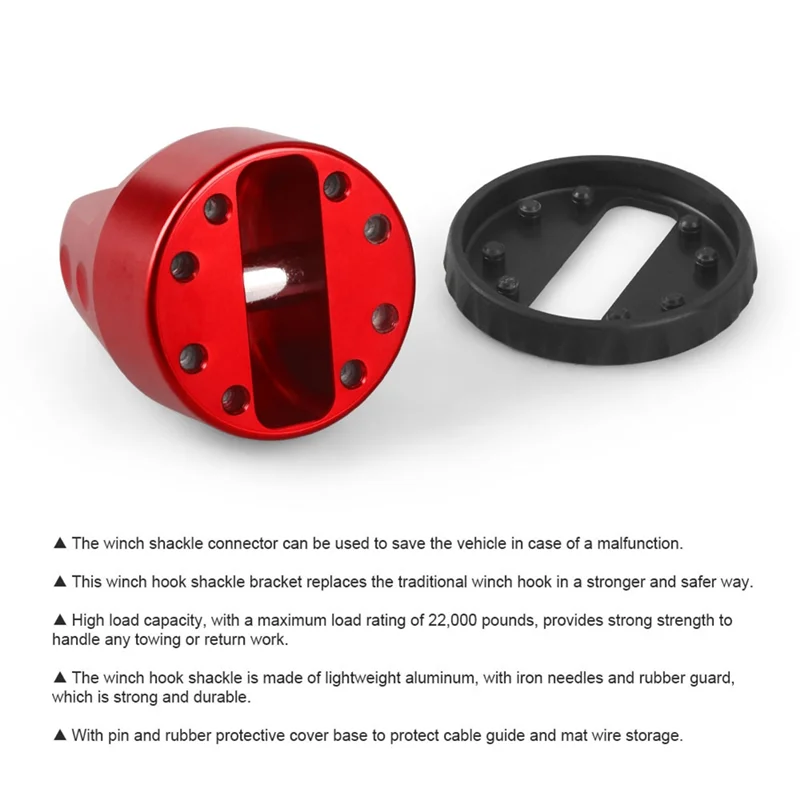Reliable-Aluminum Winch Shackle Mount With Pin And Rubber Guard For Jeep Wrangler ATV UTV Pickup Trucks Modified Accessories