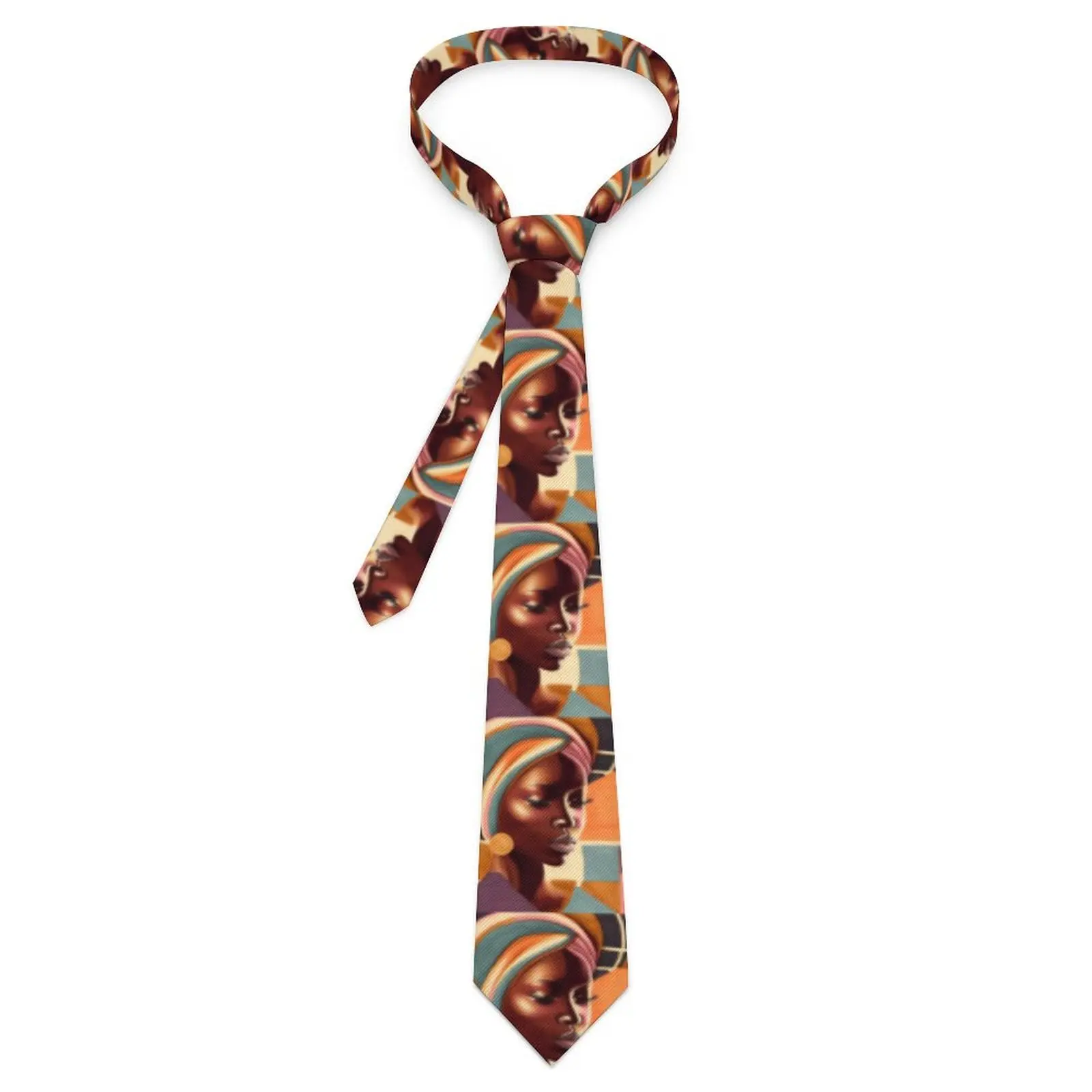 

Beautiful African Woman Tie Iwakasumi Art Cosplay Party Neck Ties Men Women Cool Fashion Necktie Accessories Pattern Collar Tie