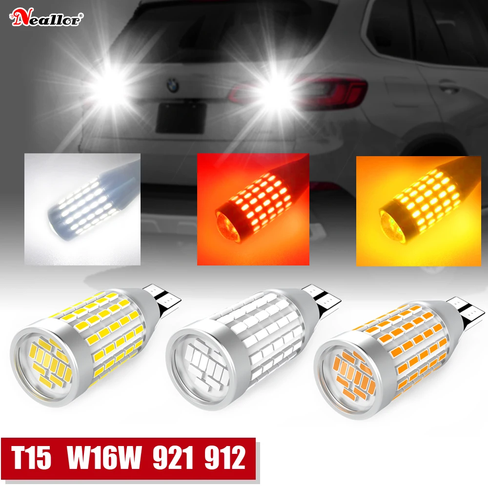 2000LM T16 T15 W16W Żarówka LED Canbus High Power 921 912 Światło cofania Super jasna zewnętrzna lampa samochodowa 6500K Biała 12V DC Bursztynowa czerwień