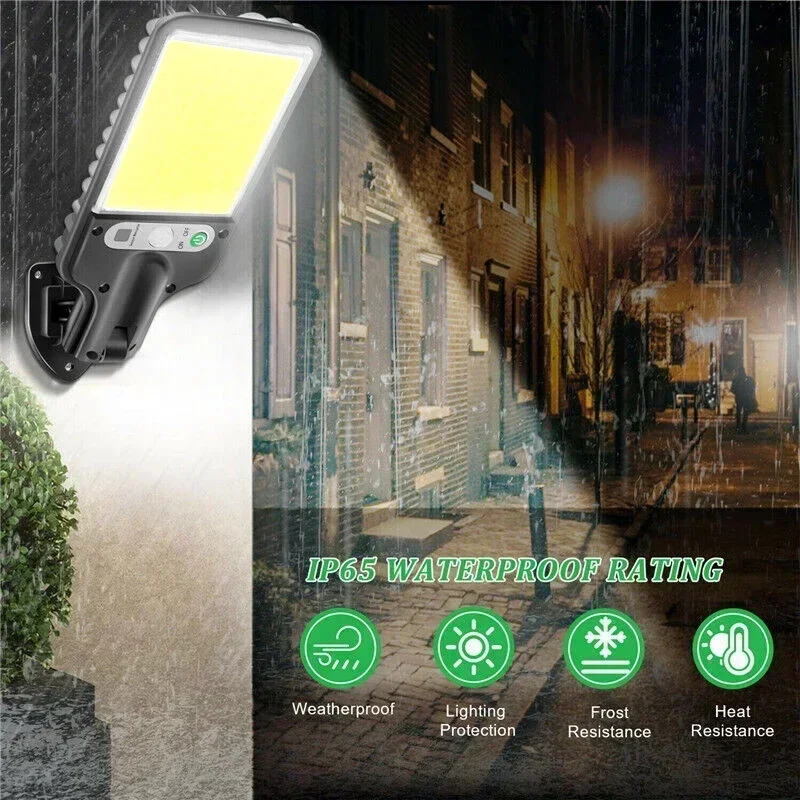 72/108 COB Solar LED Outdoor Wall Lamp with Human Body Induction for Courtyard Garden Terrace Garage Door Street Lighting
